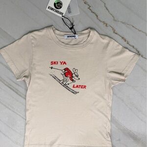 Daydreamer Kids Cream Tee with Red Ski Graphic